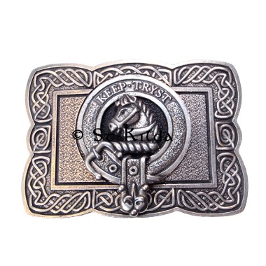 <br>Clan Hepburn Crest Celtic Knot Belt Buckle 