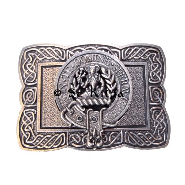 <br>Clan Lyon Crest Celtic Knot Belt Buckle 