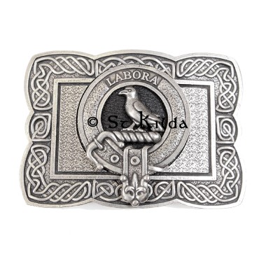 <br>Clan Mackie Crest Celtic Knot Belt Buckle 