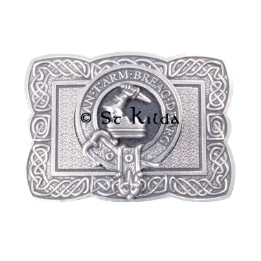 <br>Clan Macquarrie Crest Celtic Knot Belt Buckle 