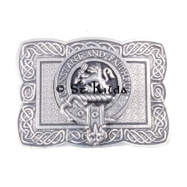 <br>Clan Macqueen Crest Celtic Knot Belt Buckle 
