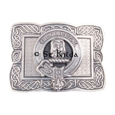 <br>Clan Menzies Crest Celtic Knot Belt Buckle 