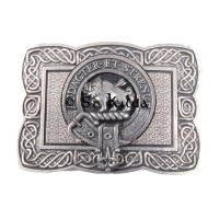 <br>Clan Pollock Crest Celtic Knot Belt Buckle 