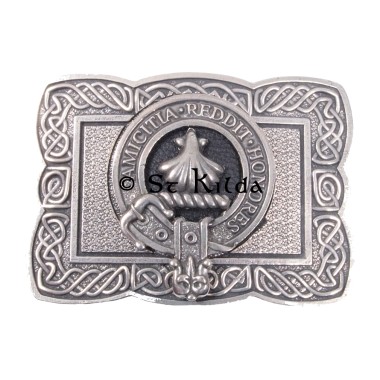 <br>Clan Pringle Crest Celtic Knot Belt Buckle 