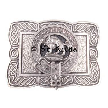 <br>Clan Weir Crest Celtic Knot Belt Buckle 