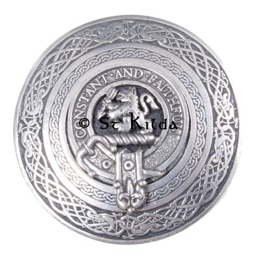<br>Clan Macqueen Crest Circular Belt Buckle 