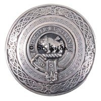 <br>Clan Pollock Crest Circular Belt Buckle 