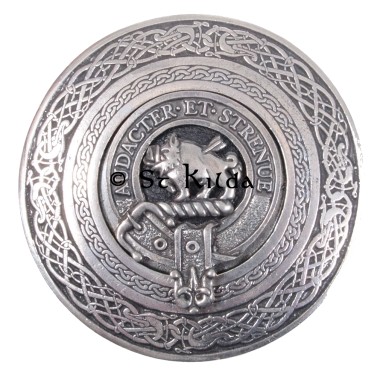 <br>Clan Pollock Crest Circular Belt Buckle 