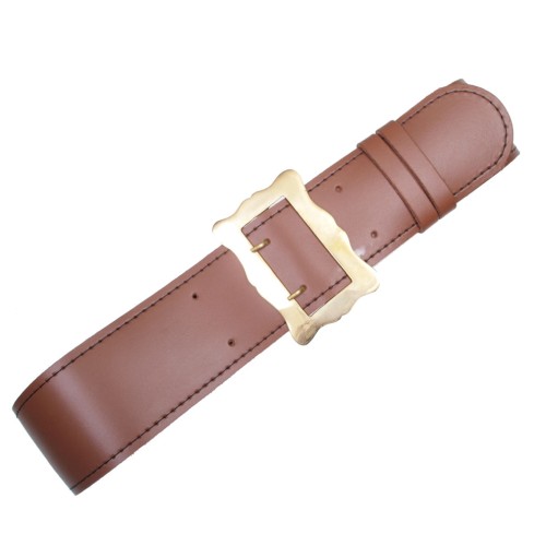 Brass Buckled Kilt Belt - Brown