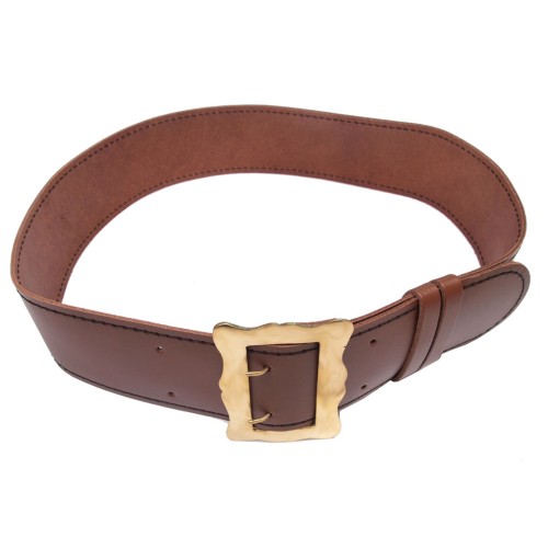 Brass Buckled Kilt Belt - Brown