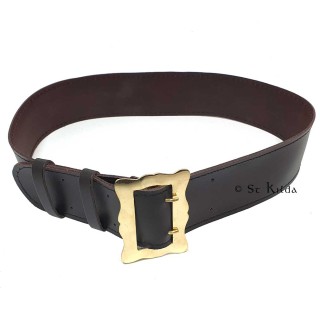 Dark Brown Brass Buckled Kilt Belt
