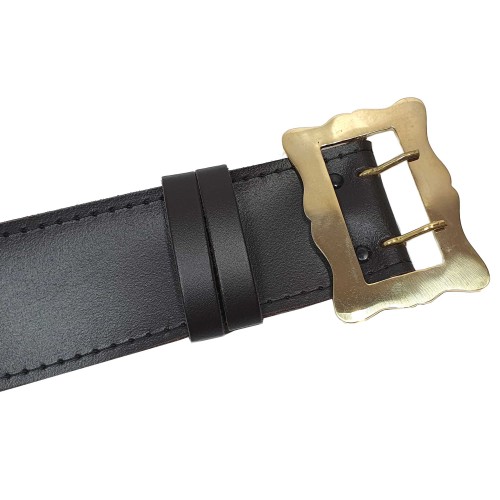 Brass Buckled Kilt Belt - Dark Brown