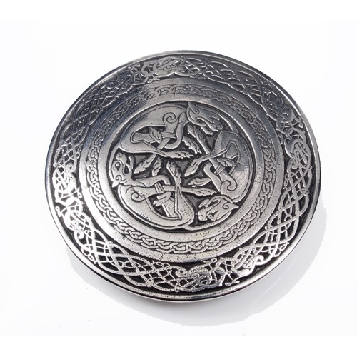 Belt Buckle Celtic Dogs