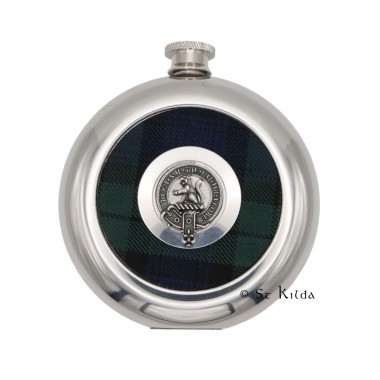 Sporran Flask with Tartan and <br>Clan Erskine Crest