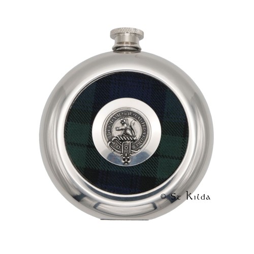 Sporran Flask with Tartan and Scottish Clan Crest