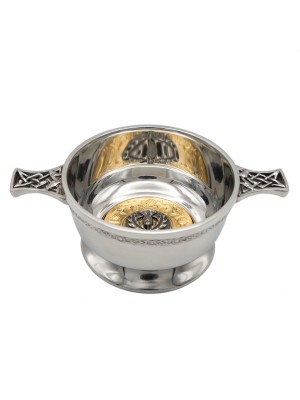 3" Quaich Scottish Clan Crest and gold surround
