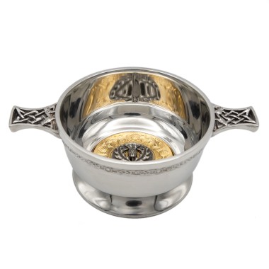 3" Quaich <br>Clan Erskine Crest and gold surround