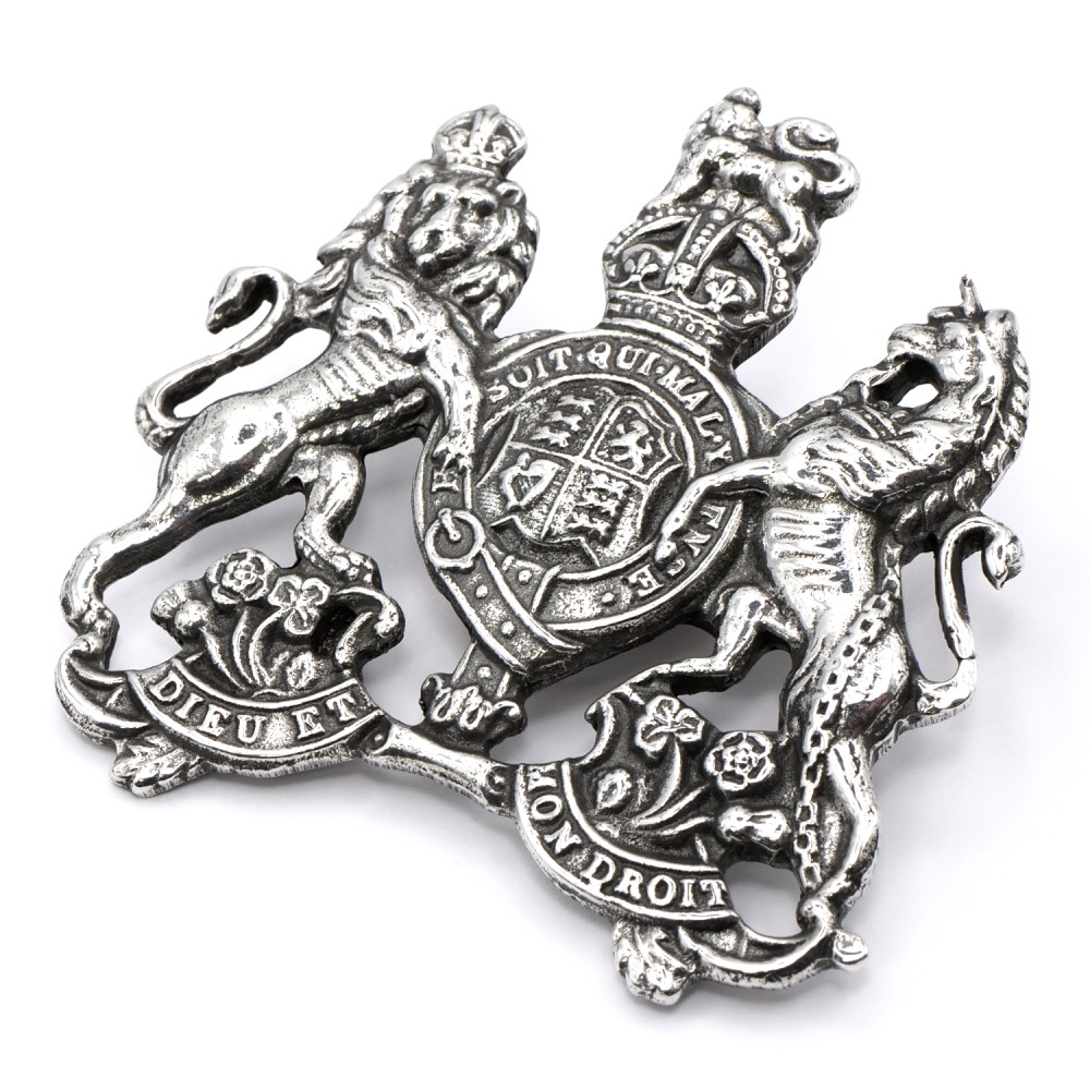 Cap Badge - Royal Arms - Lion and Unicorn