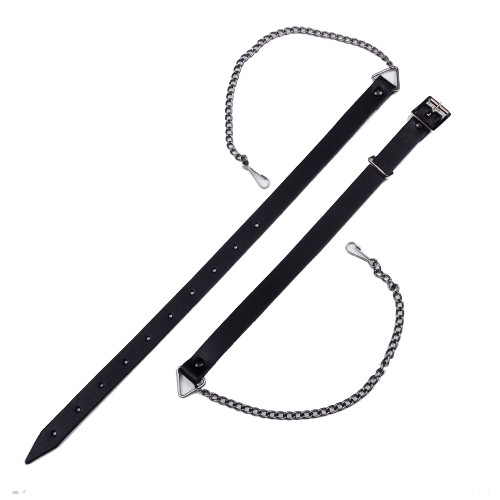 Sporran Chain with Plain Black Leather