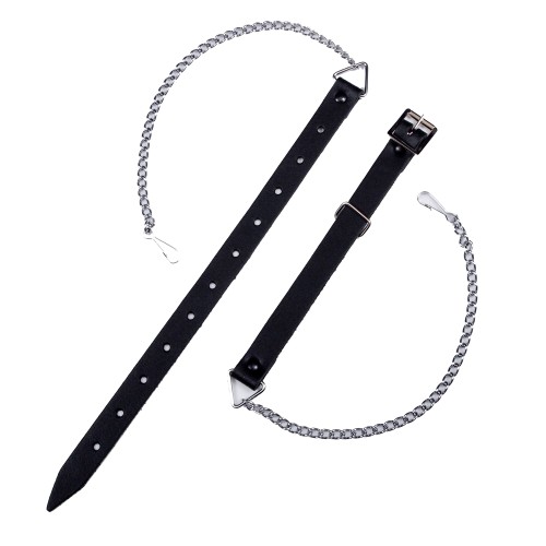 Sporran Chain with Plain Black Leather