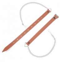 Sporran Chain with Plain Brown Leather