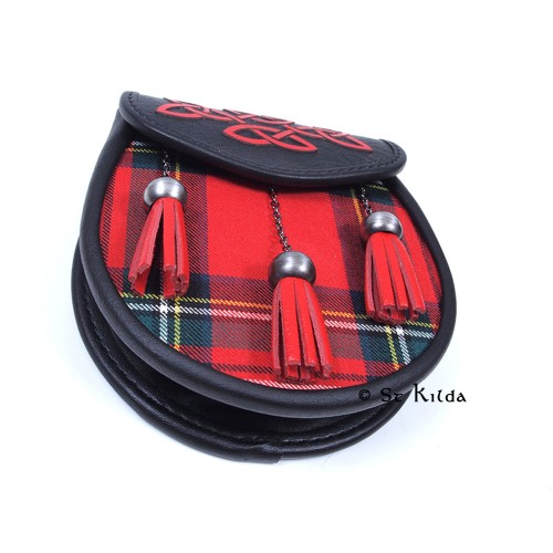 Royal Stewart Semi-Dress Sporran - Antiqued Metalwork