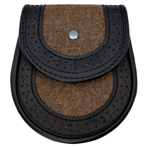 Tweed Brogued Day Sporran 