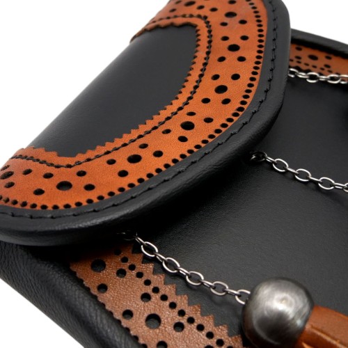 Broun Leither Brogued Day Sporran 