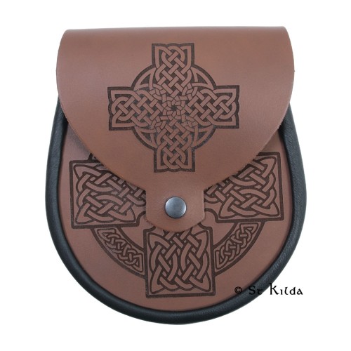 Celtic Cross Brown Day Sporran