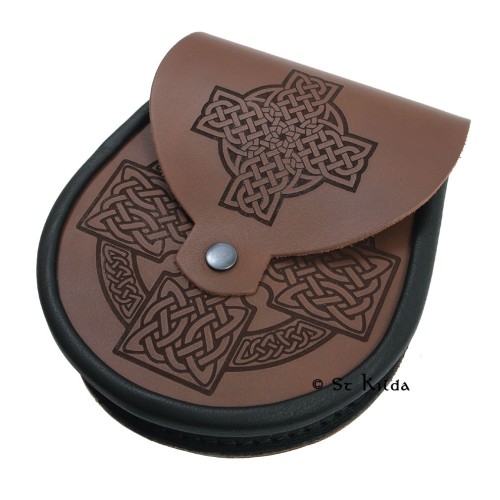 Celtic Cross Brown Day Sporran
