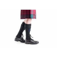 Plain Black Kilt Hose - XL