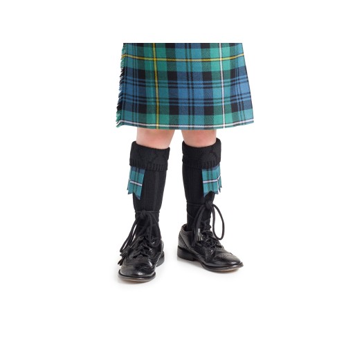 Children's Black Expander Kilt Hose