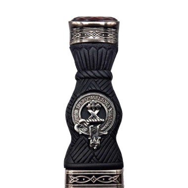 Sgian Dubh - <br>Clan Moffat Crest - Classic Pewter