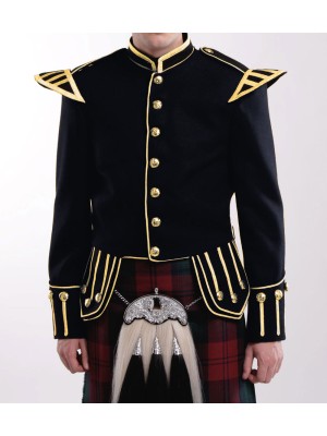 Bagpiper 44 Military Doublet - Navy Blue with Gold Trim