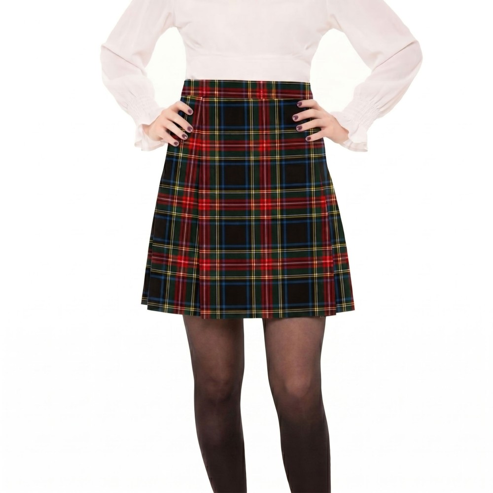 Black Stewart Kilted Skirts - Short - Various Sizes