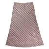 Peach Check Bias Cut Skirt - 28" Waist / 31.5" Length