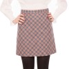 Peach Check Bias Cut Short Skirt - 28" Waist / 19" Length