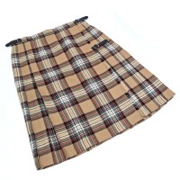 Stewart Camel Kilted Skirt - 28" Waist / 22" Length