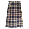 Navy Stewart Long Kilted Skirt - 28" Waist / 33" Length
