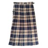 Navy Stewart Long Kilted Skirt - 28" Waist / 33" Length