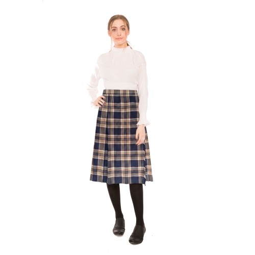 Navy Stewart Long Kilted Skirts - Various Sizes