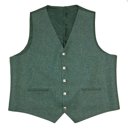 48 Highland Green Tweed Kilt Waistcoat