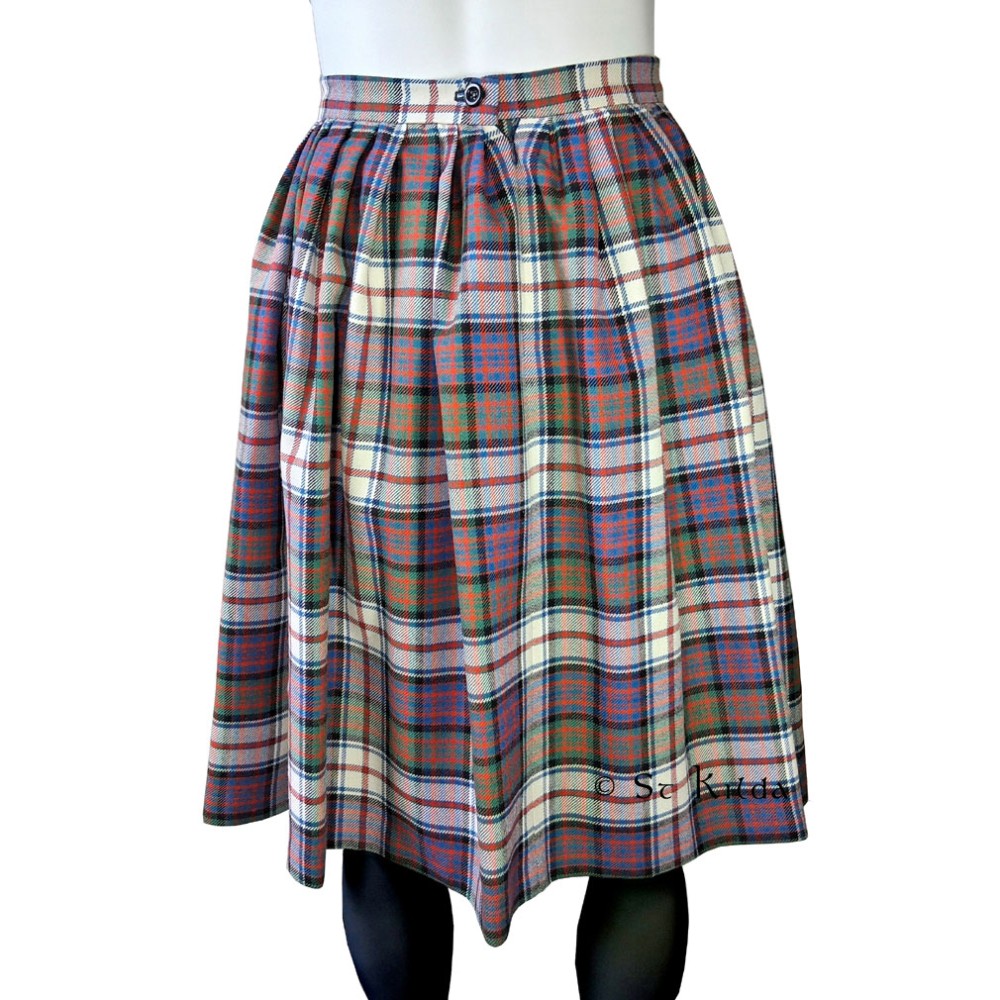 MacDonald Dress Ancient Tartan Gathered Skirt - 32" Waist and 27" Length