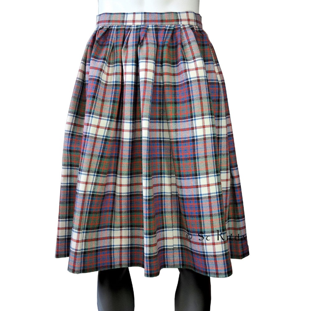 MacDonald Dress Ancient Tartan Gathered Skirt - 32" Waist and 27" Length