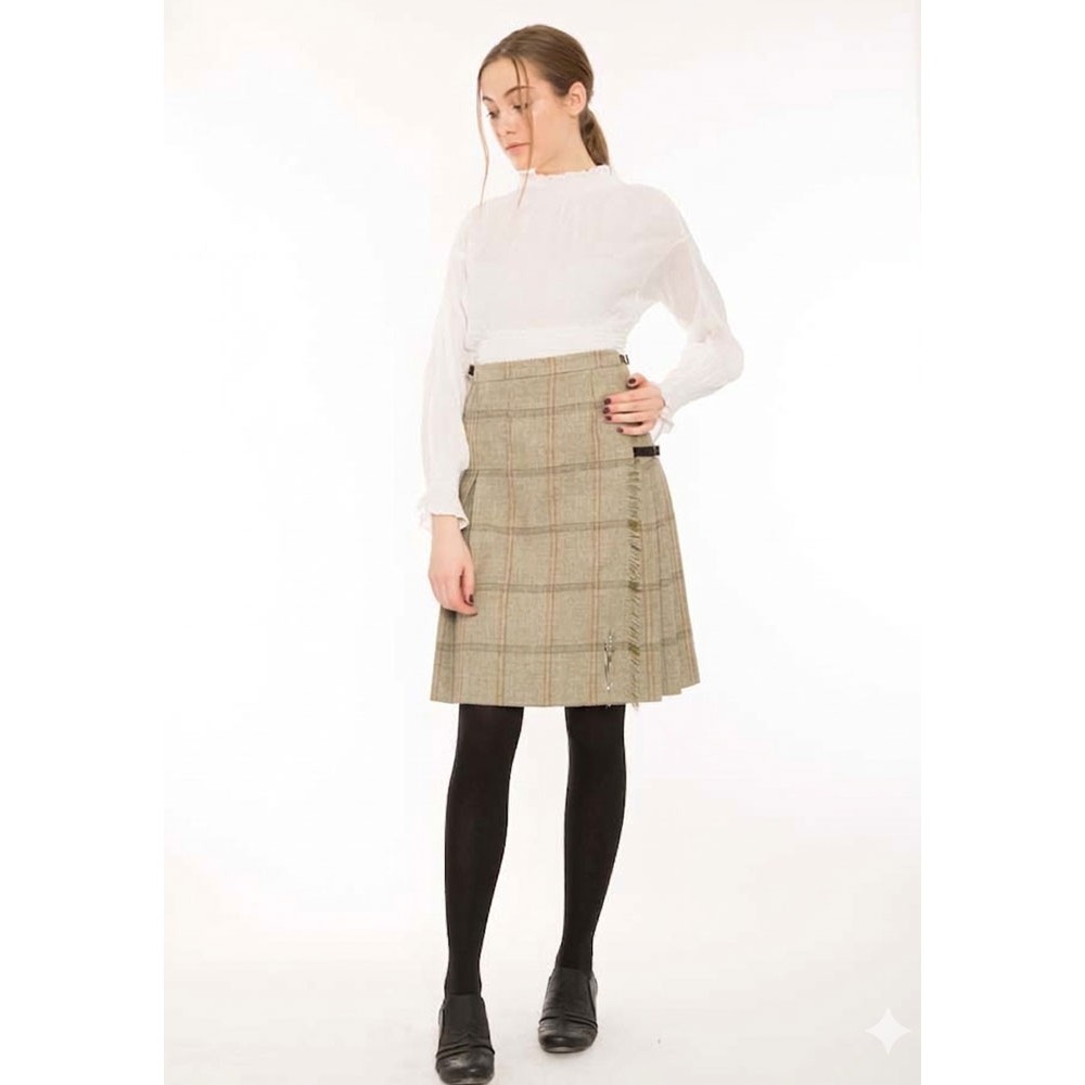 Tweed Kilted Skirt