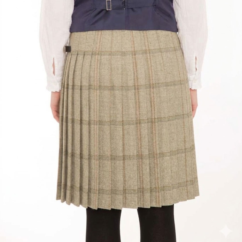 Tweed Kilted Skirt