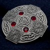 Plaid Brooch Gemstone Celtic Cross
