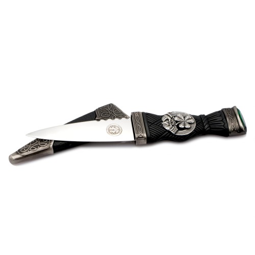 Sgian Dubh - Irish Shamrock Crest