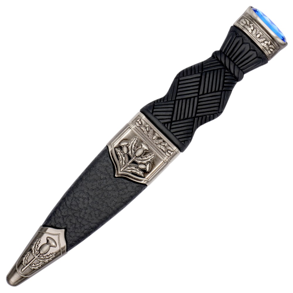 Sgian Dubh - Plain Handle and Top Stone