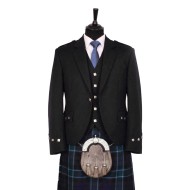 Argyll Kilt Jacket and Waistcoat - Black
